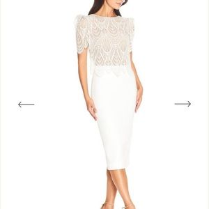 White Lace Overlay Sheath Dress - Brandless